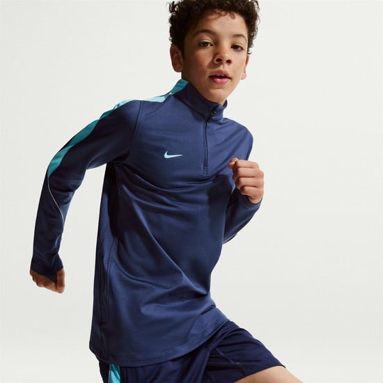 Nike Kinder-Swoosh-trui met kwartritssluiting van drillstof (Middernacht marine) - Image 3