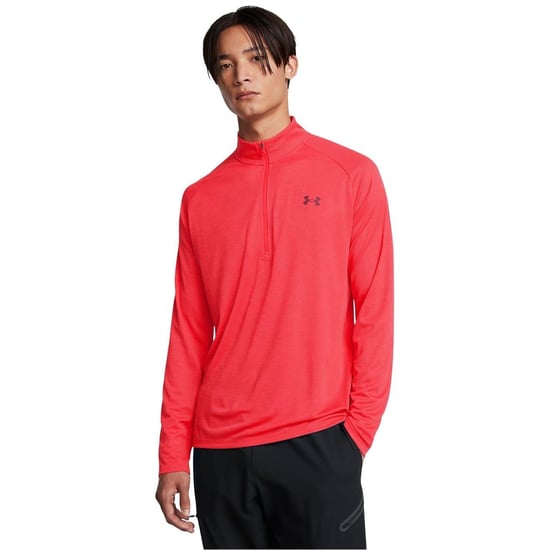 Under Armour Heren Tech Textured Half Zip Top (Racing Rood) - Image 5