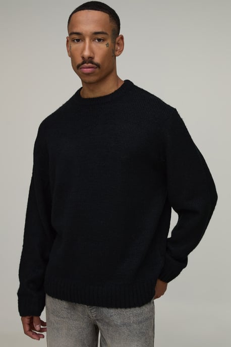 Relaxed Fit Brushed Knitted Jumper - Image 1