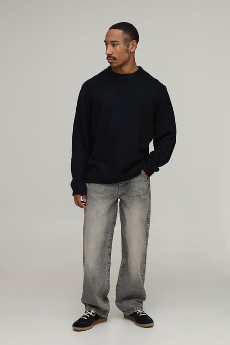 Relaxed Fit Brushed Knitted Jumper - Image 4