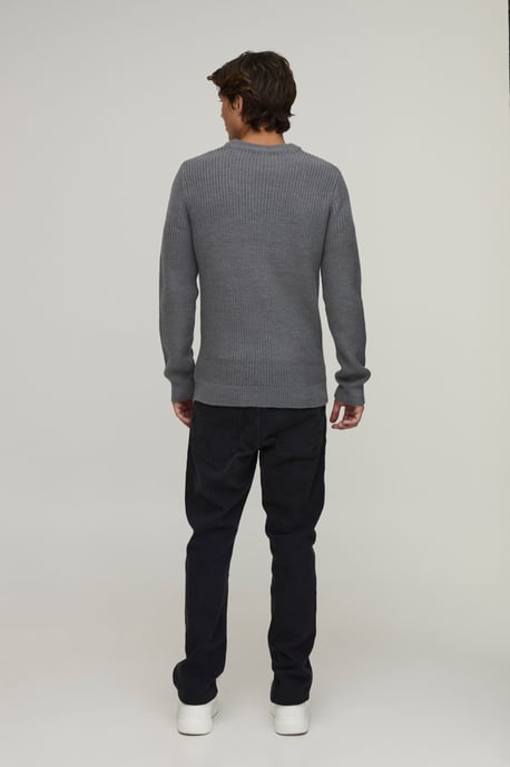 Muscle Fit Ribbed Knitted Jumper - Image 2