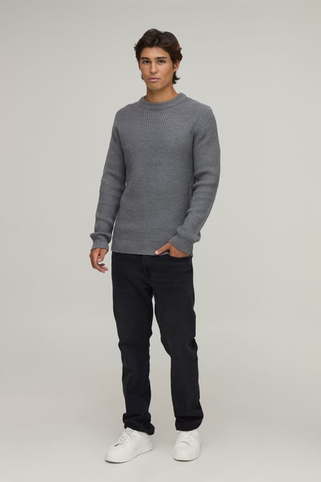 Muscle Fit Ribbed Knitted Jumper - Image 4