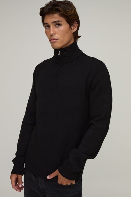 Regular Fit 1/4 Zip Knitted Jumper - Image 1