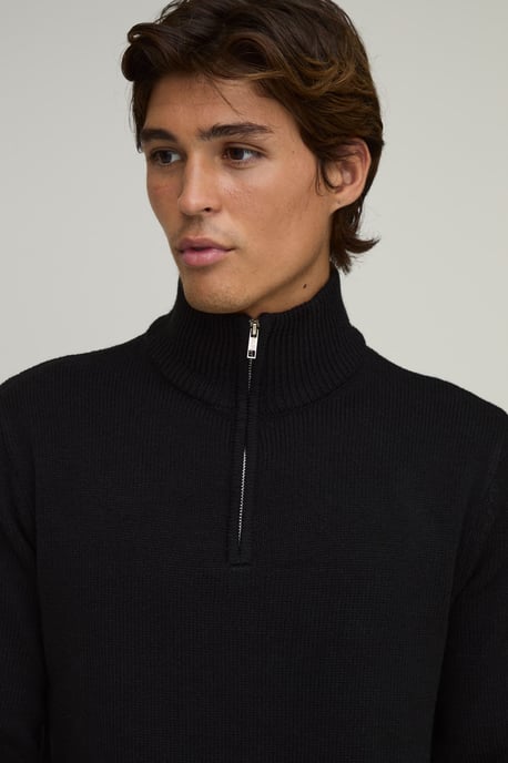Regular Fit 1/4 Zip Knitted Jumper - Image 3