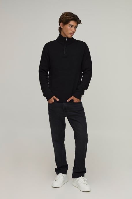 Regular Fit 1/4 Zip Knitted Jumper - Image 4