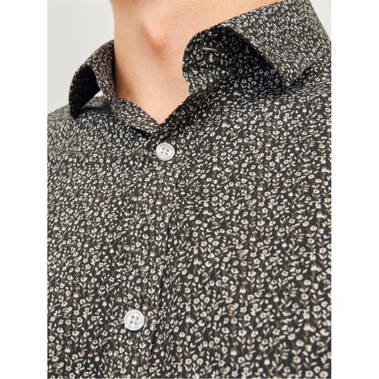 Jack And Jones Herenoverhemd met bladerenprint, slank model en lange mouwen (Veen) - Image 2