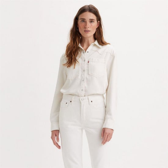 Levis Dam/Lady Teodora Denim lättviktsskjorta (Vit) - Image 2