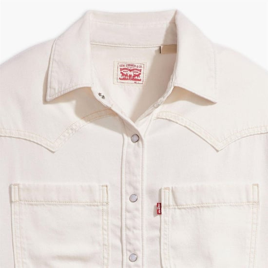 Levis Dam/Lady Teodora Denim lättviktsskjorta (Vit) - Image 4