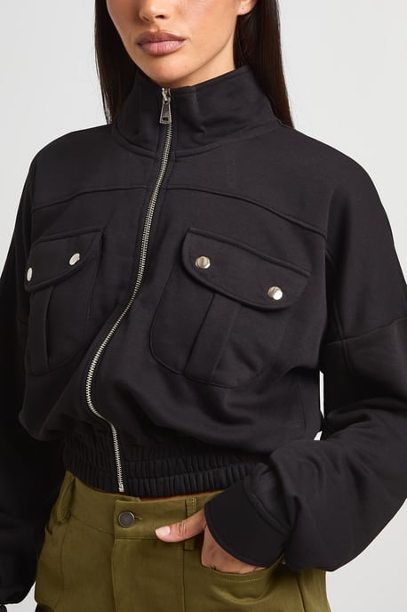 Pocket Detail Bomber Jacket - Image 4