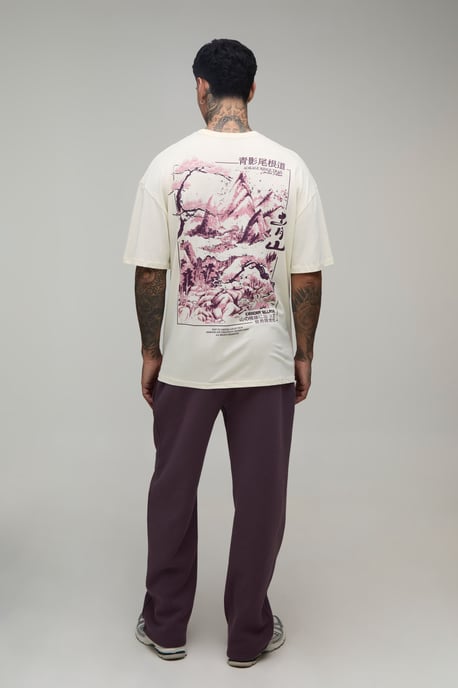 Tall Oversized Kyoto Mountain Graphic T-shirt - Image 2