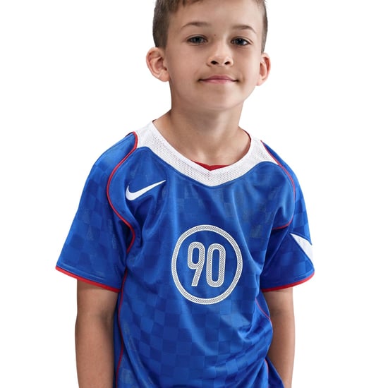 Nike Barn/ungdomar – Total 90 Energy rutig T-shirt (totalt 90) (Blå/vit) - Image 3