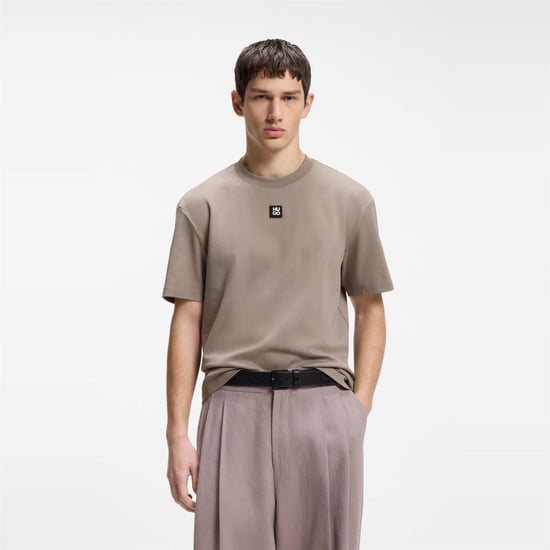 Hugo Heren Dalile Stacked T-shirt (Bruin) - Image 2