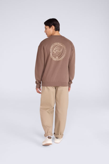 'Jonah' Men's Drop Shoulder Sweatshirt Casual Lightweight Cotton Pullover Jumper Brown - Image 5