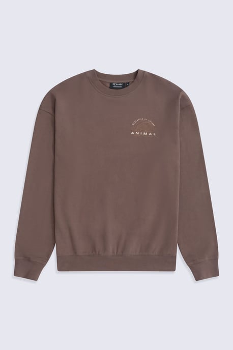 'Jonah' Men's Drop Shoulder Sweatshirt Casual Lightweight Cotton Pullover Jumper Brown - Image 6