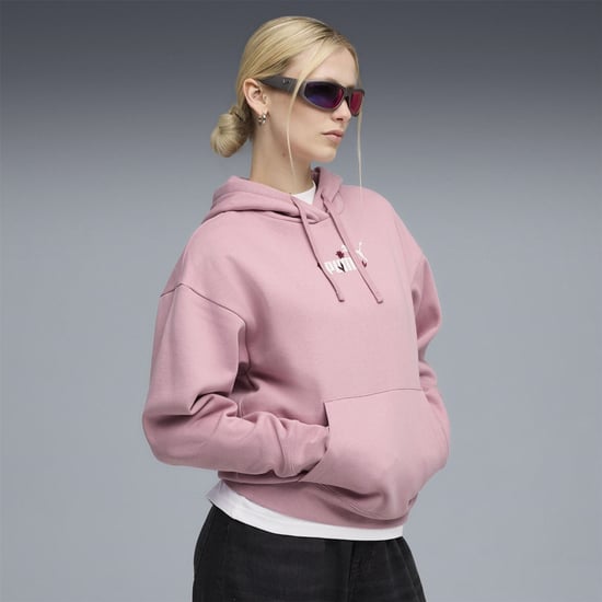 Women's Puma Nature 2.0 Comfort Overhead Tech Fleece Hoodie in Poised Pink - Image 3