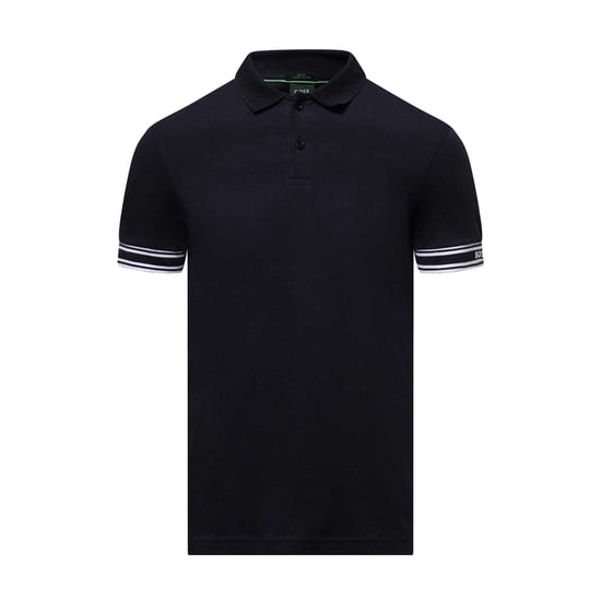 Boss Heren Polo Gestreept Slim met manchet (Donkerblauw) - Image 1