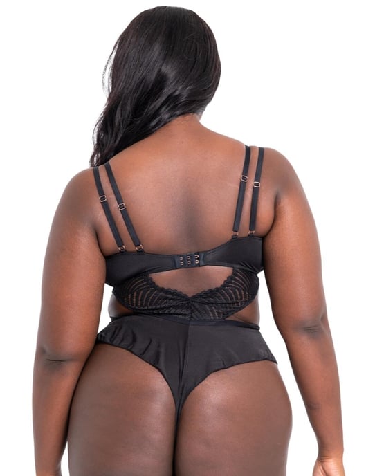 Scantilly by Curvy Kate After Hours Stretch Lace Teddy - Black - Image 2