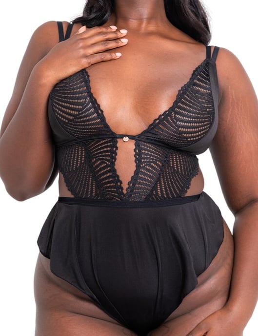 Scantilly by Curvy Kate After Hours Stretch Lace Teddy - Black - Image 4