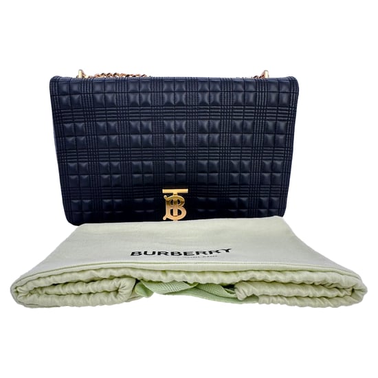 Burberry Lola XL Quilted Shoulder Bag in Black Lamb Leather - Image 4