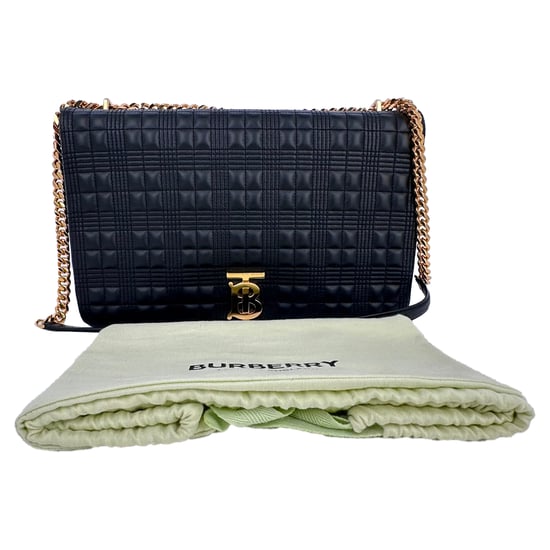 Burberry Lola XL Quilted Shoulder Bag in Black Lamb Leather - Image 5