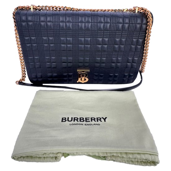 Burberry Lola XL Quilted Shoulder Bag in Black Lamb Leather - Image 6