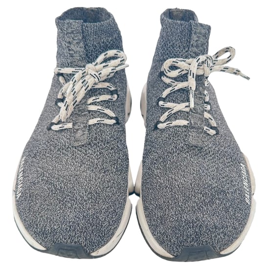 Balenciaga Speed Lace-Up Sneakers in Grey Polyester - Image 3