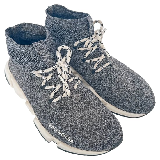 Balenciaga Speed Lace-Up Sneakers in Grey Polyester - Image 5