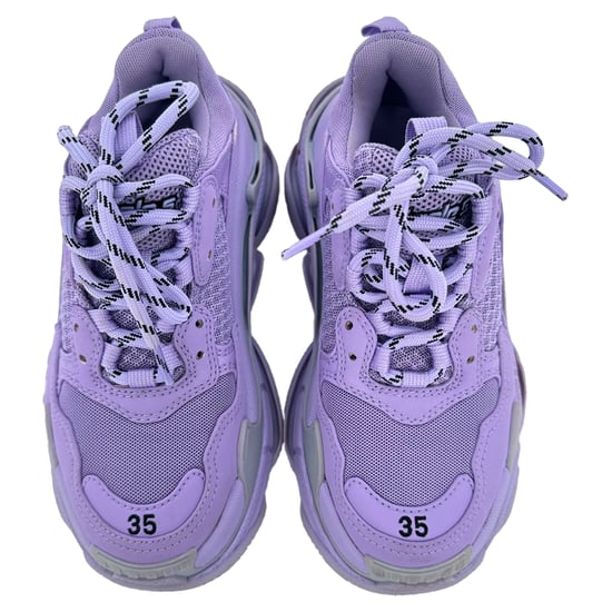 Balenciaga Triple S Sneakers in Purple Nylon Canvas - Image 4