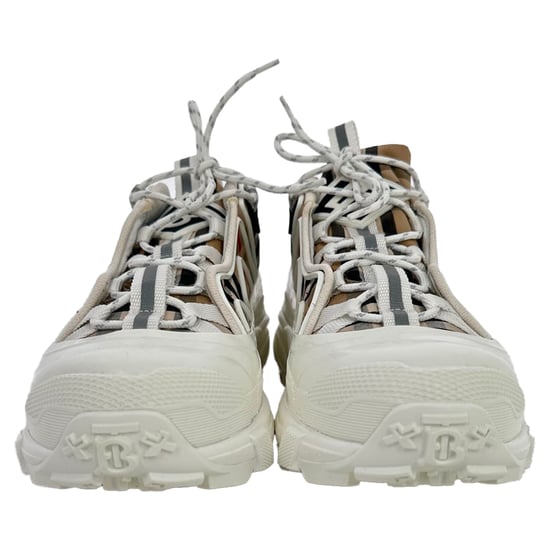 Burberry Arthur Vintage Check sneakers in beige canvas - Image 2