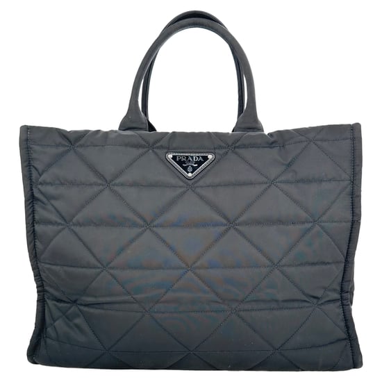 Prada Re-Nylon Quilted Tote Bag in Black Polyamide - Image 1