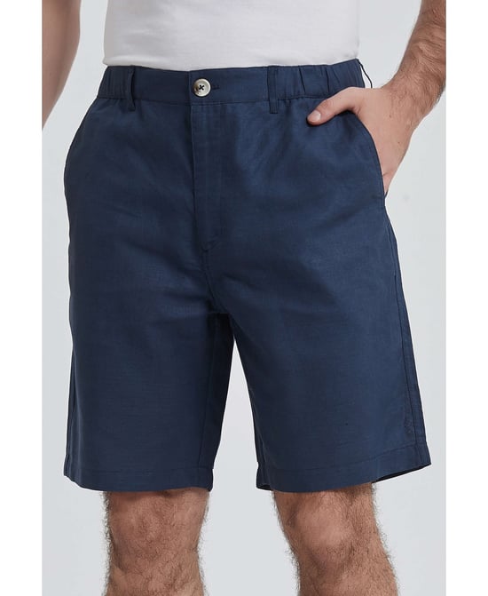 William de Faye - Linen Shorts - Blue - Image 2