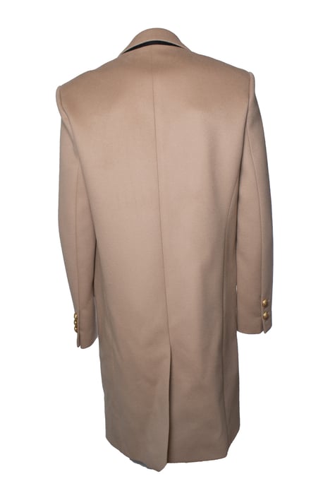 Balmain, beige wool overcoat with gold buttons - Image 2