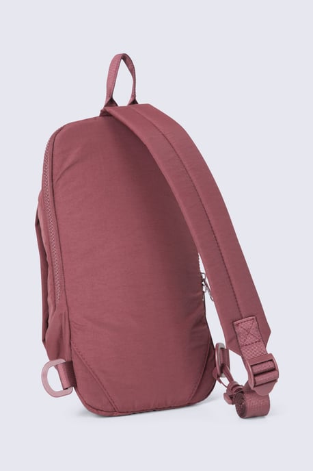 Unisex Sling Cross Body Bag Capacity Adjustable Buckle Strap Secure Zipped Closure Burgundy - Image 5