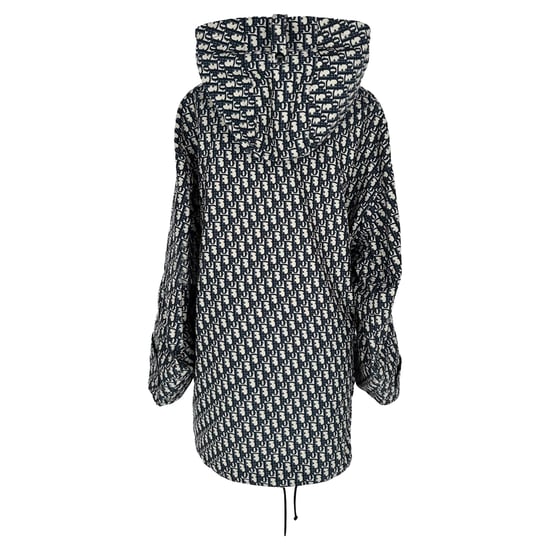 Christian Dior Oblique Hooded Anorak Jacket in Navy Blue Polyester - Image 3