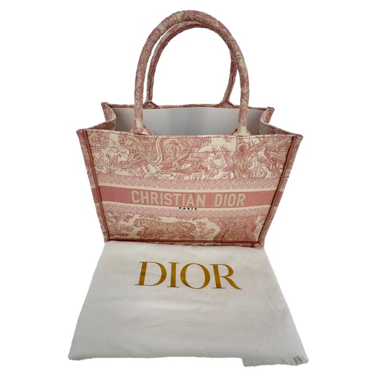 Dior Medium Book Tote Toile de Jouy Embroidered Bag in Pink Canvas - Image 3