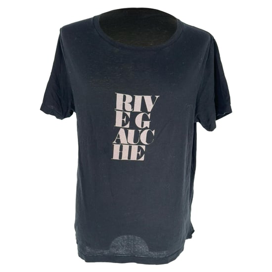 Saint Laurent Rive Gauche T-Shirt in Black Cotton - Image 1