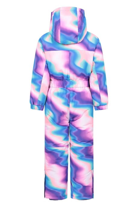 'Cloud' Kids Snowsuit Waterproof Fleece Lined Hooded Full Zip Winter Ski Suit Purple - Image 3