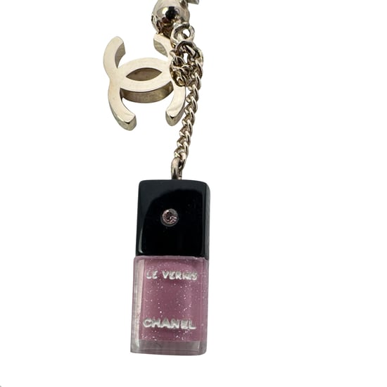 Chanel CC Nail Polish Bottle Drop Earrings in Pink Resin - Image 3
