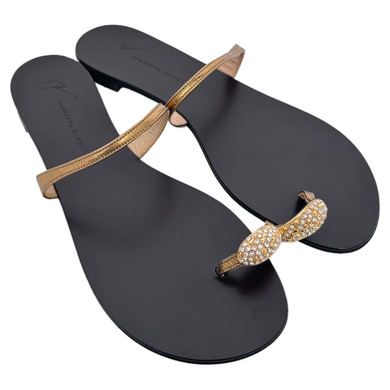 Giuseppe Zanotti Ring Flat Sandals in Black Leather - Image 6