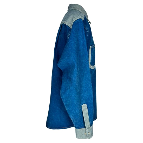 Marni Two-Tone Denim Button Down Shirt in Blue Cotton - Image 2