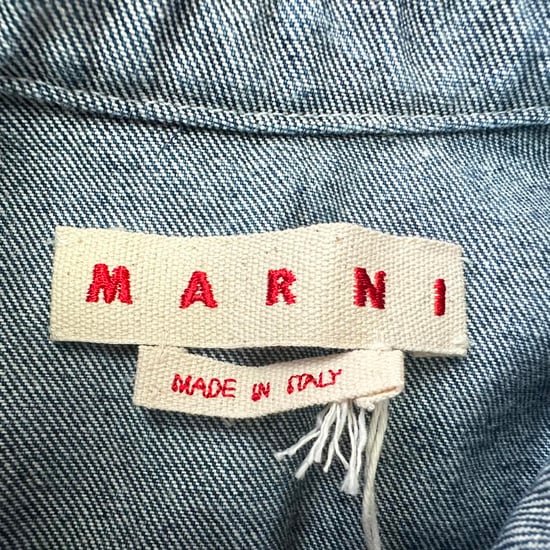 Marni Two-Tone Denim Button Down Shirt in Blue Cotton - Image 4