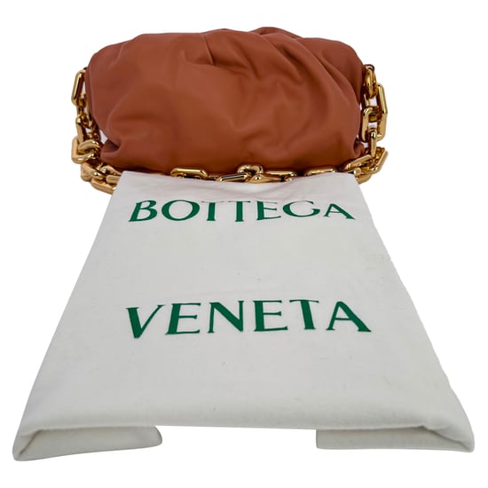 Bottega Veneta Chain Pouch Bag in Brown Calfskin Leather - Image 6