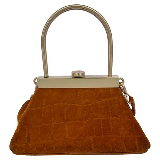 Cult Gaia Evening Crossbody-väska i ockrabrun mocka - Image 3
