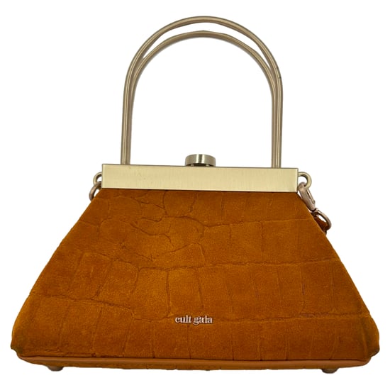 Cult Gaia Evening Crossbody-väska i ockrabrun mocka - Image 4