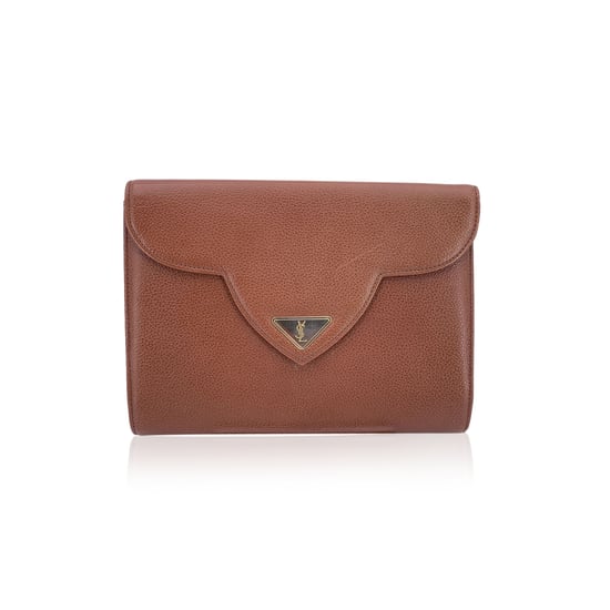 Vintage leren clutch van Yves Saint Laurent (YSL) - Image 1