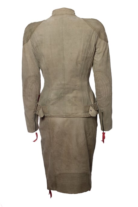 Christian Dior, grön mockabikerjacka och kjol - Image 2