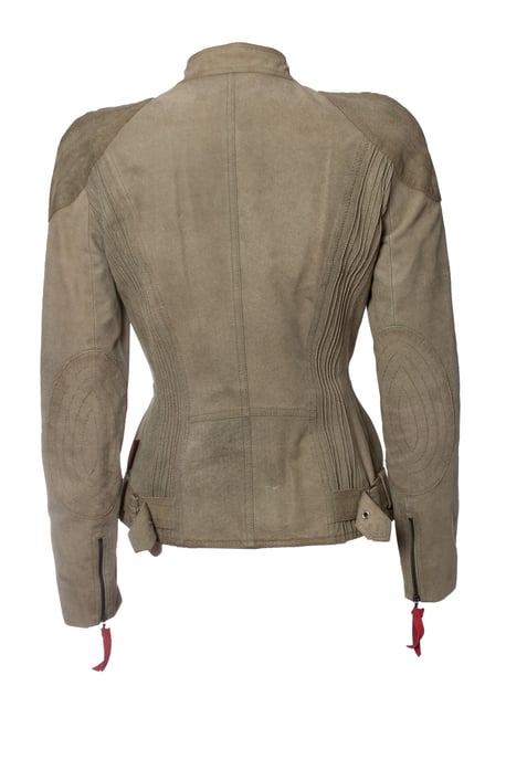 Christian Dior, grön mockabikerjacka och kjol - Image 6