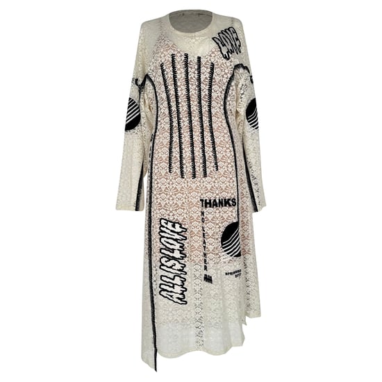 Stella McCartney Embroidered Slogan Midi Dress in Multicolor Polyamide - Image 1