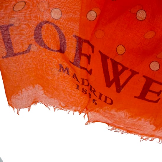 Loewe Vibrant Print Scarf in Orange Modal - Image 2