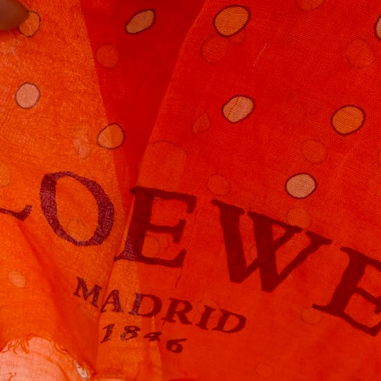 Loewe Vibrant Print Scarf in Orange Modal - Image 4